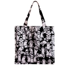 Graffiti Spray Can Characters Seamless Pattern Zipper Grocery Tote Bag by Amaryn4rt