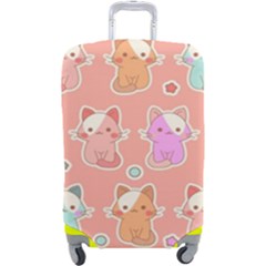 Cute Kawaii Kittens Seamless Pattern Luggage Cover (large) by Amaryn4rt