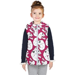 Terrible Frightening Seamless Pattern With Skull Kids  Hooded Puffer Vest by Amaryn4rt