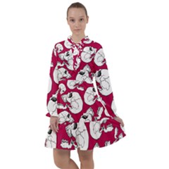 Terrible Frightening Seamless Pattern With Skull All Frills Chiffon Dress by Amaryn4rt