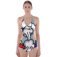 Rays Smoke Pop Art Style Vector Illustration Cut-out One Piece Swimsuit by Amaryn4rt