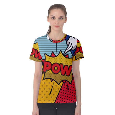 Pow Word Pop Art Style Expression Vector Women s Cotton Tee by Amaryn4rt