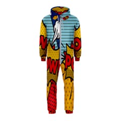 Pow Word Pop Art Style Expression Vector Hooded Jumpsuit (kids)