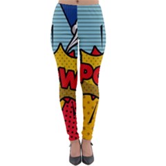 Pow Word Pop Art Style Expression Vector Lightweight Velour Leggings by Amaryn4rt