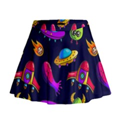 Space Pattern Mini Flare Skirt