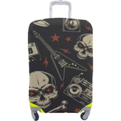Grunge Seamless Pattern With Skulls Luggage Cover (large) by Amaryn4rt