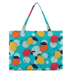 Pop Art Style Citrus Seamless Pattern Zipper Medium Tote Bag