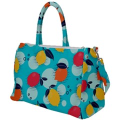 Pop Art Style Citrus Seamless Pattern Duffel Travel Bag by Amaryn4rt