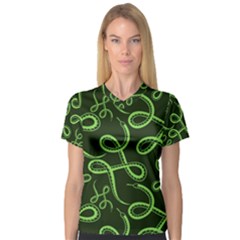 Snakes Seamless Pattern V-neck Sport Mesh Tee