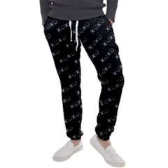 Xoxo Black And White Pattern, Kisses And Love Geometric Theme Men s Jogger Sweatpants