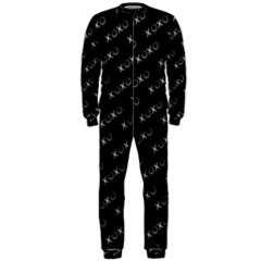 Xoxo Black And White Pattern, Kisses And Love Geometric Theme Onepiece Jumpsuit (men)  by Casemiro