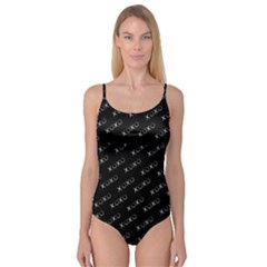 Xoxo Black And White Pattern, Kisses And Love Geometric Theme Camisole Leotard 