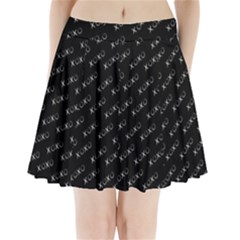 XOXO black and white pattern, kisses and love geometric theme Pleated Mini Skirt