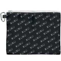 Xoxo Black And White Pattern, Kisses And Love Geometric Theme Canvas Cosmetic Bag (xxxl) by Casemiro