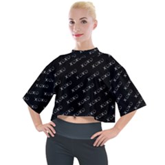Xoxo Black And White Pattern, Kisses And Love Geometric Theme Mock Neck Tee by Casemiro