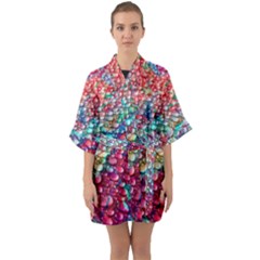 Rainbow Support Group  Half Sleeve Satin Kimono  by ScottFreeArt