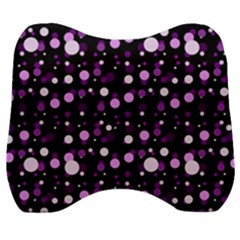 Purple, Pink Bokeh Dots, Asymmetric Polka Dot With Modern Twist Velour Head Support Cushion by Casemiro