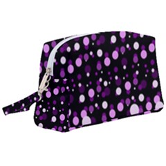 Purple, Pink Bokeh Dots, Asymmetric Polka Dot With Modern Twist Wristlet Pouch Bag (large) by Casemiro