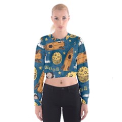 Missile Pattern Cropped Sweatshirt by Amaryn4rt