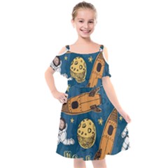 Missile Pattern Kids  Cut Out Shoulders Chiffon Dress by Amaryn4rt