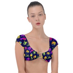 Space Patterns Cap Sleeve Ring Bikini Top by Amaryn4rt