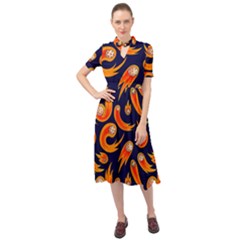 Space Patterns Pattern Keyhole Neckline Chiffon Dress by Amaryn4rt