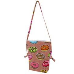 Doughnut Doodle Colorful Seamless Pattern Folding Shoulder Bag