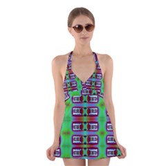 Corridor Nightmare Halter Dress Swimsuit  by ScottFreeArt