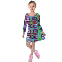 Corridor Nightmare Kids  Long Sleeve Velvet Dress by ScottFreeArt