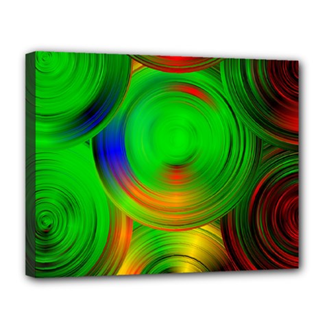 Pebbles In A Rainbow Pond Canvas 14  X 11  (stretched) by ScottFreeArt