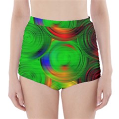 Pebbles In A Rainbow Pond High-waisted Bikini Bottoms