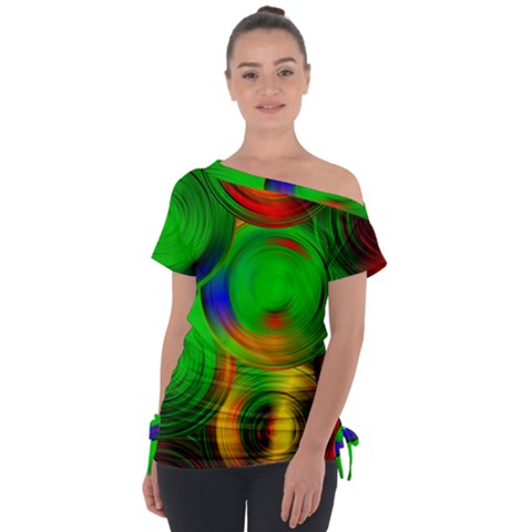 Pebbles In A Rainbow Pond Tie-up Tee by ScottFreeArt