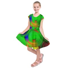 Pebbles In A Rainbow Pond Kids  Short Sleeve Dress by ScottFreeArt