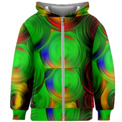Pebbles In A Rainbow Pond Kids  Zipper Hoodie Without Drawstring by ScottFreeArt