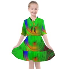 Pebbles In A Rainbow Pond Kids  All Frills Chiffon Dress by ScottFreeArt