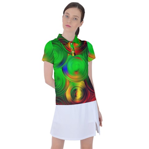 Pebbles In A Rainbow Pond Women s Polo Tee by ScottFreeArt