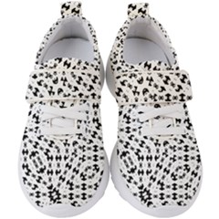 Black And White Ethnic Print Kids  Velcro Strap Shoes