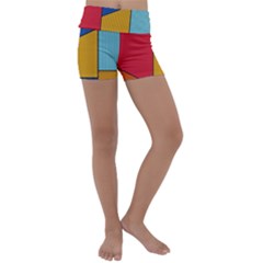 Dotted Colors Background Pop Art Style Vector Kids  Lightweight Velour Yoga Shorts by Amaryn4rt
