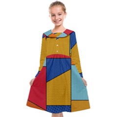 Dotted Colors Background Pop Art Style Vector Kids  Midi Sailor Dress by Amaryn4rt