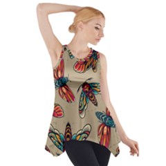 Tattoos Colorful Seamless Pattern Side Drop Tank Tunic by Amaryn4rt