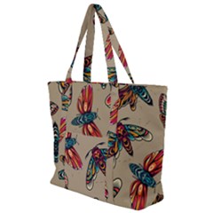 Tattoos Colorful Seamless Pattern Zip Up Canvas Bag by Amaryn4rt