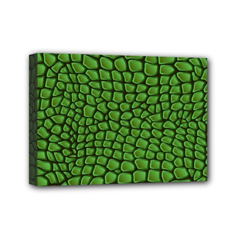 Seamless Pattern Crocodile Leather Mini Canvas 7  X 5  (stretched) by Amaryn4rt