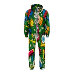 Pop Art Colorful Seamless Pattern Hooded Jumpsuit (kids)