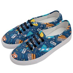 Seamless Pattern Vector Submarine With Sea Animals Cartoon Women s Classic Low Top Sneakers by Amaryn4rt