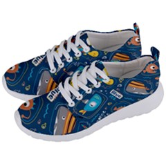 Seamless Pattern Vector Submarine With Sea Animals Cartoon Men s Lightweight Sports Shoes by Amaryn4rt