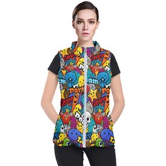 Graffiti Characters Seamless Pattern Women s Puffer Vest by Amaryn4rt