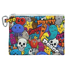 Graffiti Characters Seamless Pattern Canvas Cosmetic Bag (xl) by Amaryn4rt