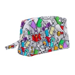 Graffit Characters Seamless Pattern Art Wristlet Pouch Bag (medium)