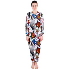 Full Color Flash Tattoo Patterns Onepiece Jumpsuit (ladies)  by Amaryn4rt