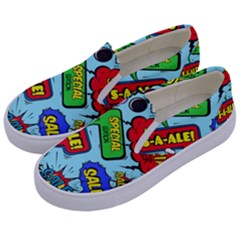 Comic Bubbles Seamless Pattern Kids  Canvas Slip Ons by Amaryn4rt